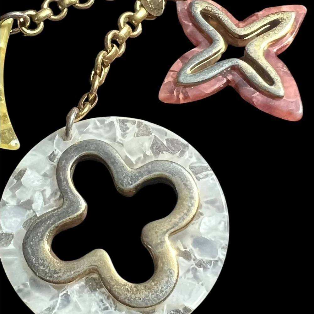 Louis Vuitton Gold, Pink, and White Key Holder/bag charm